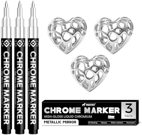 Chrome Paint Markers, Silver Permanent Liquid Mirror Pens